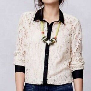 Anthropologie Vanessa Virginia Ivory Lace Blouse